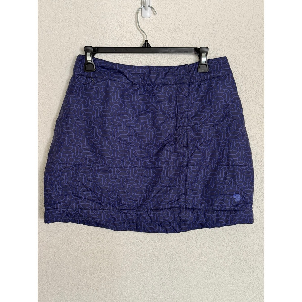 Mountain Hardwear Women Blue Purple Quilted Insulated Fleece Lined Mini Skirt M